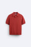 Cotton - linen knit polo shirt