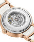 ფოტო #3 პროდუქტის Women's Swiss Automatic Centrix Diamond (1/20 ct. t.w.) White High-Tech Ceramic & Rose Gold PVD Stainless Steel Bracelet Watch 31mm
