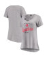 Фото #3 товара Women's Heathered Gray Toronto Raptors Criss Cross Front Tri-Blend T-shirt