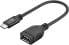 Wentronic USB-C Extension Cable - Black - 0.2m - 0.2 m - USB C - USB A - USB 2.0 - 480 Mbit/s - Black