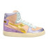 Diadora Mi Basket Metal Pigskin Used High Top Womens Blue, Pink, Purple Sneaker