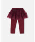 Baby Girls Baby Leggings With Tulle Skirt Burgundy