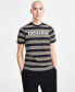 Фото #1 товара Men's Short Sleeve Crewneck Striped Logo Graphic T-Shirt, Created for Macy's