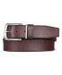 Фото #1 товара Men's Leather Jean Belt with Metal and Leather Keeper