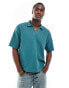 Фото #1 товара ASOS DESIGN relaxed polo shirt in textured green