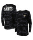 Women's Black New Orleans Saints Camo Long Sleeve T-shirt