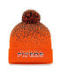 Фото #1 товара Men's Orange Philadelphia Flyers Iconic Gradient Cuffed Knit Hat with Pom