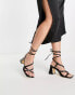 Фото #2 товара Topshop – Nadia – Sandalen in Schwarz mit Blockabsatz und Schnürung am Knöchel, weite Passform