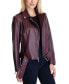 Фото #3 товара Women's Belted Leather Moto Coat, Created for Macy's