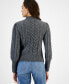 ფოტო #2 პროდუქტის Women's Cable-Knit Keyhole Mock-Neck Sweater