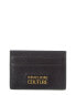 Versace Jeans Couture Range Metal Lettering Leather Card Case Men's Black Os