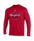 Фото #2 товара Men's Red Maryland Terrapins Throwback Basketball Performance Cotton Long Sleeve T-shirt