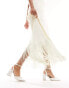 Фото #1 товара Be Mine Bridal Geneva bow block heeled shoes in ivory