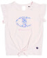 Фото #6 товара Little Girls Logo-Graphic Flutter-Sleeve T-Shirt & Bike Shorts, 2 Piece Set