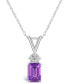 ფოტო #1 პროდუქტის Amethyst (1 ct. t.w.) and Diamond Accent Pendant Necklace in 14K Yellow Gold or 14K White Gold