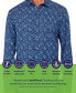 Фото #4 товара Men's Regular-Fit Moisture-Wicking Flocked Paisley Button-Down Shirt