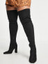 ASOS DESIGN Curve Kenni block-heeled over the knee boots in black