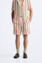 STRIPED CROCHET BERMUDA SHORTS