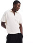 ASOS DESIGN relaxed boxy zip polo in cream