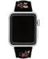 ფოტო #1 პროდუქტის Women's Black Floral Print Silicone Strap for Apple Watch 38mm, 40mm, 41mm