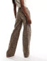 Object extreme wide leg jeans in leopard print