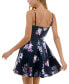 ფოტო #2 პროდუქტის Juniors' Foil Floral Print Sleeveless Fit & Flare Dress