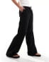 Фото #1 товара Monki drawstring straight leg trousers in black