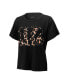 ფოტო #3 პროდუქტის Women's Threads Joe Burrow Black Cincinnati Bengals Leopard Player Name and Number T-shirt