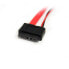 Фото #3 товара StarTech.com 12in Slimline SATA to SATA with LP4 Power Cable Adapter - 0.304 m - SATA III - SATA 13-pin - SATA 7-pin + Molex (4-pin) - Female/Female - Red