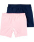 Фото #9 товара Kid 2-Pack Navy/Pink Bike Shorts 8