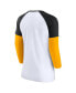 ფოტო #2 პროდუქტის Women's White, Black Pittsburgh Steelers Durable Raglan 3/4-Sleeve T-shirt