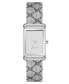 Фото #1 товара Women's Quartz Silver-Tone Stainless Steel Mesh with Black Pattern Watch, 22mm