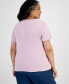 Plus Size Short-Sleeve V-Neck Top, Created for Macy's