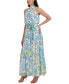 Фото #3 товара Women's Mock-Neck Printed Three-Tier Maxi Dress