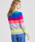 ფოტო #2 პროდუქტის Women's 100% Cashmere Striped Crewneck Sweater, Regular & Petites, Created for Macy's