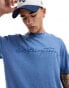 Фото #1 товара Pull&bear everything today embroidered t-shirt in blue