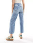 Фото #5 товара ASOS DESIGN tall cropped wide leg jean in mid blue