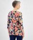 Фото #2 товара Women's Printed 3/4 Sleeve Jacquard Top, Created for Macy's