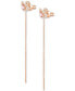 ფოტო #2 პროდუქტის Rose Gold-Tone Crystal Swan & Removable Chain Drop Earrings