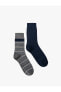 Çizgili 2'li Soket Çorap Seti Çok Renkli