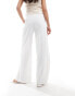 Фото #3 товара Pimkie tailored front seam wide leg trousers in white