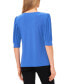 ფოტო #2 პროდუქტის Women's Elbow-Sleeve Scoop-Neck Shirred Knit Top