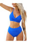 ფოტო #1 პროდუქტის Women's Wrap Bralette & Spliced High Waist Bikini Set