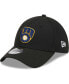 Фото #1 товара Men's Black Milwaukee Brewers Logo 39THIRTY Flex Hat
