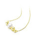 Sterling Silver 14K Gold Plated and 6MM Fresh Water Pearl Necklace