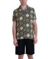 Men's Slim-Fit Geometric Tile-Print Button-Down Camp Shirt