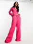 Фото #5 товара French Connection textured trousers in fuchsia pink co-ord