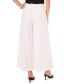 Women's Linen Blend Smocked Waist Cropped Wide Leg Pants