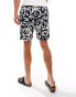 Threadbare shorts with elasticated waist in abstract print in navy