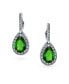 Фото #2 товара Серьги Bling Jewelry с эмулированным зеленым изумрудом(7CT) и кубическим цирконием AAA CZ Fashion.